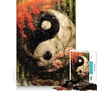 Rompecabezas Yin Yang Armonía para Adultos,1000 Piezas,Juego para Estimular la Mente, Corte Láser,Actividad Relajante para Grupos en Interiores (38x52cm)