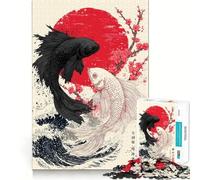 Rompecabezas Yin Yang con diseño de Peces koi,1000 Piezas,Ideal para Adolescentes Estimula la Mente,estimula el Desarrollo cognitivo,Evita Piezas Sueltas y es una Forma entretenida de Libre