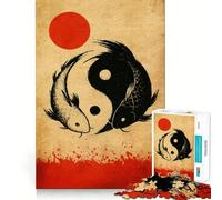Rompecabezas Yin Yang con diseño de Peces koi,1000 Piezas,para estimular la Mente,Divertido,sin Rebabas,Piezas de Corte Limpio,Juguete para el Entretenimiento en Interiores Durante Las Vacaciones