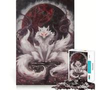 Rompecabezas Yin Yang del Zorro de Nueve Colas para Adultos, 1000 Piezas, Recall Upgrade, Peaceful Time, Tight Cut, Santa Wish List (38x52cm)