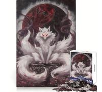 Rompecabezas Yin Yang del Zorro de Nueve Colas para Adultos, 1000 Piezas, Recall Upgrade, Peaceful Time, Tight Cut, Santa Wish List (38x52cm)