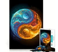 Rompecabezas Yin Yang Espacial para Adolescentes,1000 Piezas,Juego de Habilidades Mentales,Cortado con Láser para un Tiempo de Entrenamiento Mental Casa (38x26cm)