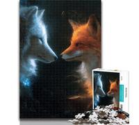 Rompecabezas Yin Yang Fox de 1000 Piezas para Adultos, Ideal para la interacción Entre Padres e Hijos, 26x38cm