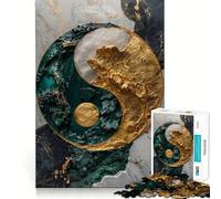 Rompecabezas Yin Yang Kintsugi Armonía 1000 Piezas Estimula la cognición Diversión Piezas sin Rebabas Corte Limpio Juguete de Entretenimiento para Interiores (50x75cm)