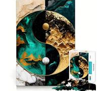 Rompecabezas Yin Yang Kintsugi Armonía de 1000 Piezas Diversión para ejercitar la Mente Piezas de Ajuste preciso Un pasatiempo Fascinante para los Momentos de Ocio (50x75cm)