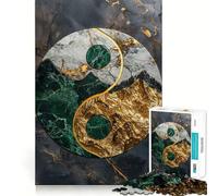 Rompecabezas Yin Yang Kintsugi Armonía para Adolescentes 1000 Piezas Juego para Estimular la Mente Piezas sin Rebabas Cortes Limpios Fácil de Aprender Diversión en Familia (50x75cm)