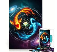 Rompecabezas Yin Yang Koi Galaxia de 1000 Piezas Juego cognitivo Divertido con Estructura de Encaje preciso Actividad para Fortalecer los Lazos Familiares (38x52cm)