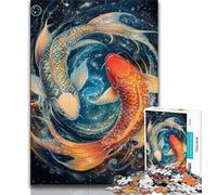 Rompecabezas Yin Yang Koi para Adultos, 1000 Piezas, Ayuda al Cerebro a ejercitar, Juguetes adictivos para Cultivar la Paciencia, una Obra de Arte de 38x26cm