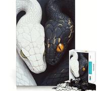 Rompecabezas Yin Yang Serpientes para Adultos,1000 Piezas,Juego de Entrenamiento Cognitivo,Encaje, Espacios,Actividad Relajante para un Descanso Mental (50x75cm)