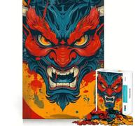 Rompecabezas Yokai Oni Demon para Adolescentes,1000 Piezas,Juego para estimular la Mente,Piezas sin Rebabas,Corte Limpio,fácil de Aprender,diversión para Toda la Familia (38x26cm)