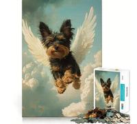 Rompecabezas Yorkshire Terrier Angel de 1000 Piezas para Adultos Juego Que estimula la Mente Superficie Lisa y sin Rebabas Un pasatiempo Fascinante para los Momentos de Ocio (38x26cm)