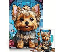 Rompecabezas Yorkshire Terrier para Adultos,1000 Piezas,para desarrollar la Memoria,Ajuste Estable,sin Piezas Que se muevan,Compacto,Ideal para Jugar en Familia (38x26cm)