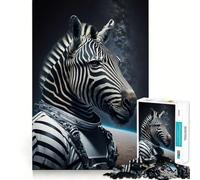 Rompecabezas Zebra Astronauta de 1000 Piezas Juego cognitivo Divertido con Estructura de Encaje preciso Actividad para Fortalecer los Lazos Familiares (38x26cm)