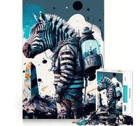 Rompecabezas Zebra Astronauta de 1000 Piezas,Juego de ingenio,Troquelado de Alta precisión,pasatiempo Fascinante para Momentos de Ocio (38x26cm)