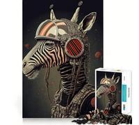 Rompecabezas Zebra Astronauta de 1000 Piezas para Adolescentes Juego de Habilidades mentales Corte láser para un Ajuste Actividad Relajante para Grupos en Interiores (38x52cm)