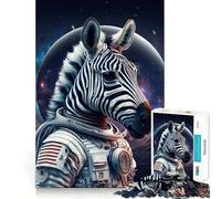 Rompecabezas Zebra Astronauta de 1000 Piezas para Adultos Diversión y Entrenamiento Mental Corte láser Actividad Relajante para Grupos en Interiores (38x26cm)
