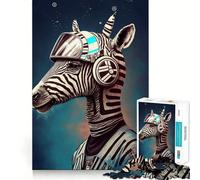 Rompecabezas Zebra Astronauta de 1000 Piezas para Adultos Diversión y Entrenamiento Mental Corte láser Actividad Relajante para Grupos en Interiores (38x26cm)