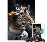 Rompecabezas Zebra Astronauta de 1000 Piezas para Adultos Diversión y Entrenamiento Mental Corte láser Actividad Relajante para Grupos en Interiores (38x52cm)