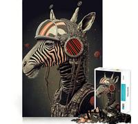 Rompecabezas Zebra Astronauta de 1000 Piezas para Adultos Entrenamiento Cerebral Divertido,Corte Limpio,componentes Resistentes,Actividad Relajante para la Mente (50x75cm)