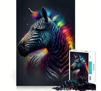 Rompecabezas Zebra Astronauta para Adultos,1000 Piezas,Juego de estimulación cognitiva,diseño Ajustado sin Huecos,Regalo de cumpleaños,Juguete para ejercitar la Mente (50x75cm)