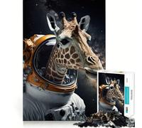 Rompecabezas Zebra Astronauta para Adultos de 1000 Piezas,Juego de Memoria,Ajuste, Compacto,Ideal para Jugar en Familia (38x26cm)