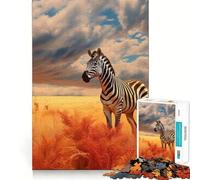 Rompecabezas Zebra de 1000 Piezas,Juego de ingenio,Troquelado de Alta precisión,pasatiempo Fascinante para Momentos de Ocio (50x75cm)