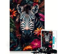 Rompecabezas Zebra in The Jungle Art 1000 Juego cognitivo Divertido Componentes Resistentes y de Corte Limpio Momento de Tranquilidad y Ejercicio Mental en casa (50x75cm)