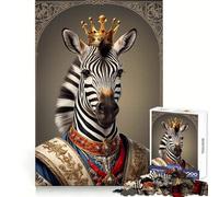 Rompecabezas Zebra King Portrait para Adolescentes, 1000 Piezas, para concentrarse, Relajarse y divertirse Un Regalo Encantador (38x52cm)