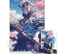 Rompecabezas Zebra Samurai Katana de 1000 Piezas Juego de Ejercicios mentales Encaje Huecos Desafío Interactivo para el Cerebro en casa (38x52cm)
