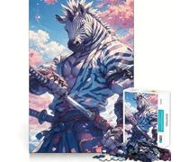 Rompecabezas Zebra Samurai Katana de 1000 Piezas para Adultos Juego de concentración Mental Manualidad de Corte de Alta precisión Actividad para Fortalecer los Lazos Familiares y Amigos (50x75cm)
