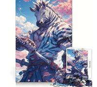 Rompecabezas Zebra Samurai Katana para Adolescentes, 1000 Piezas, fortalece el Cerebro, entretiene el Tiempo Libre, Encaja firmemente, Regalo de Temporada (38x26cm)