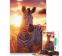 Rompecabezas Zebra Sunset Harmony de 1000 Piezas para Adultos Entrenamiento Cerebral Divertido,Corte Limpio,componentes Resistentes,Actividad Relajante para la Mente (38x52cm)