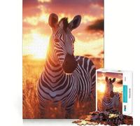 Rompecabezas Zebra Sunset Harmony de 1000 Piezas para Adultos Juego Que estimula la Mente Superficie Lisa y sin Rebabas Un pasatiempo Fascinante para los Momentos de Ocio (38x26cm)