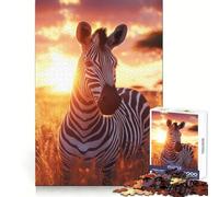 Rompecabezas Zebra Sunset Harmony de 1000 Piezas para Adultos Mejora la Memoria Tiempo Libre Divertido Arte Cortado con láser (38x52cm)