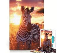 Rompecabezas Zebra Sunset Harmony de 1000 Piezas para Adultos,Mejora Mental,Juego,Corte láser para un Ajuste, diversión Familiar Nocturna (50x75cm)