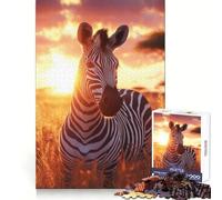 Rompecabezas Zebra Sunset Harmony para Adolescentes, 1000 Piezas, para concentrarse, Relajarse y divertirse Ajuste Perfecto Un Regalo Encantador (50x75cm)