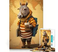 Rompecabezas Zebra Traveler Art de 1000 Piezas Diversión para ejercitar la Mente Piezas de Ajuste preciso Un pasatiempo Fascinante para los Momentos de Ocio (38x52cm)
