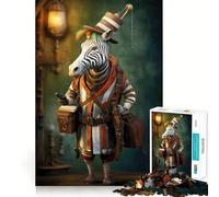 Rompecabezas Zebra Traveler Art de 1000 Piezas Juego de ingenio Piezas de Ajuste preciso Actividad Nocturna para Toda la Familia (38x52cm)