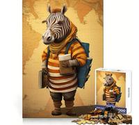 Rompecabezas Zebra Traveler Art de 1000 Piezas para Adolescentes claridad Mental, diversión Tranquila, Cierre Perfecto, Regalo de Temporada (38x52cm)