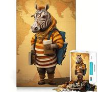 Rompecabezas Zebra Traveler Art de 1000 Piezas para Adolescentes Estimula la función cognitiva Divertido Cierre Seguro Sin Piezas Sueltas Una Forma entretenida de Pasar el Tiempo Libre (50x75cm)