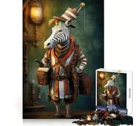 Rompecabezas Zebra Traveler Art de 1000 Piezas para Adolescentes Estimulación cognitiva Tiempo Libre Cierre hermético Regalo Ideal para Navidad (38x52cm)
