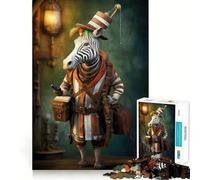 Rompecabezas Zebra Traveler Art para Adultos,1000 Piezas,Juego de Entrenamiento cognitivo,Encaje Huecos,Actividad Relajante para la Mente (50x75cm)