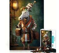 Rompecabezas Zebra Traveler Art para Adultos,1000 Piezas,Juego para estimular la Mente,diseño Ajustado sin Huecos,Regalo de cumpleaños,Juguete para ejercitar el Cerebro (38x26cm)