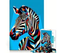 Rompecabezas Zebra WPAP Pop Art de 1000 Piezas,Ideal para ejercitar la Mente,con Piezas Perfectamente encajables,Regalo de cumpleaños y Juguete para ejercitar el Cerebro (38x26cm)