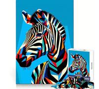 Rompecabezas Zebra WPAP Pop Art de 1000 Piezas para Adolescentes Estimula la Mente y es un pasatiempo Relajante Encaje Firme (38x52cm)