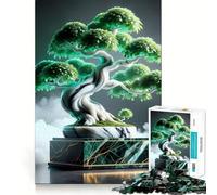 Rompecabezas Zen Abstracto Mable Bonsai de 1000 Piezas Juego de Ejercicios mentales Encaje Huecos Desafío Interactivo para el Cerebro en casa (38x26cm)