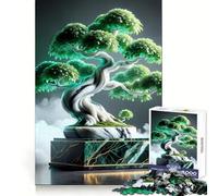 Rompecabezas Zen Abstracto Mable Bonsai de 1000 Piezas para Adultos Desarrollo cognitivo Relajación Informal Cierre sólido Elegante (50x75cm)