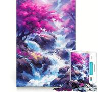 Rompecabezas Zen Cascada para Adultos de 1000 Piezas,Juego de Ejercicio y Pensamiento,Ajuste, Actividad para Fortalecer los Estrechos de Parejas (50x75cm)