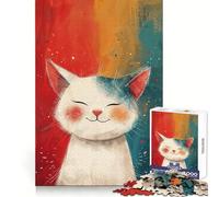 Rompecabezas Zen Cat Meditation de 1000 Piezas para Adolescentes Entrenamiento Mental Fácil de Usar Diseño Elegante (38x52cm)