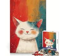 Rompecabezas Zen Cat Meditation de 1000 Piezas para Adultos Regalos para Adultos Diversión, Entretenimiento y pasatiempo Relajante Bordes precisos Regalo Memorable (38x26cm)